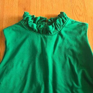 Jude Connally Green Ruffle Neck Shift Dress XL
